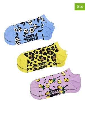 Happy Socks Skarpety (3 pary) w kolorze fioletowo-błękitno-żółtym rozmiar: 36-40