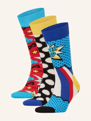 Happy Socks Skarpety, 3 Pary, Z Pudełkiem Prezentowym blau