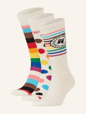 Happy Socks Skarpety, 3 Pary, Z Pudełkiem Prezentowym weiss