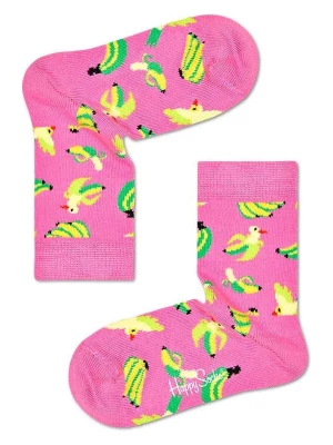 Happy Socks Skarpety "Banana bird" w kolorze różowym ze wzorem rozmiar: 24-26