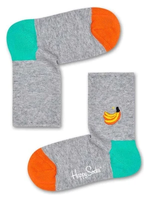 Happy Socks Skarpety "Banana" w kolorze szarym ze wzorem rozmiar: 24-26