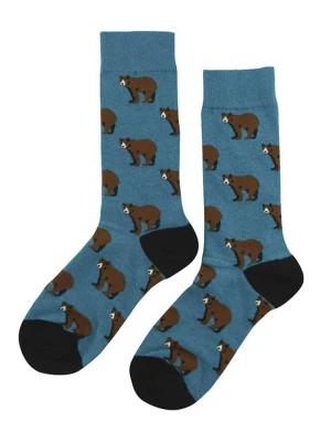 Happy Socks Skarpety "Bear" w kolorze niebiesko-brązowym rozmiar: 41-46