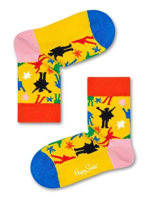 Happy Socks Skarpety "Beatles Helping Hands" w kolorze żółto-niebiesko-czerwonym rozmiar: 24-26