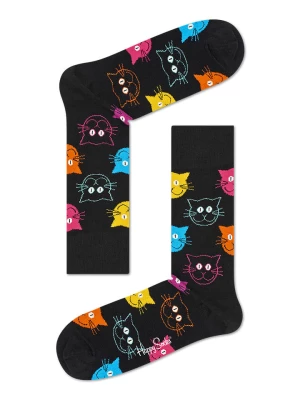Happy Socks Skarpety "Cat" w kolorze czarnym ze wzorem rozmiar: 36-40