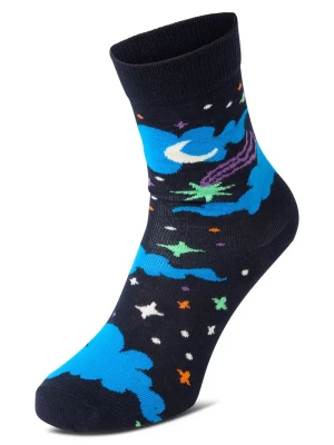 Happy Socks Skarpety Mężczyźni Bawełna niebieski wzorzysty,