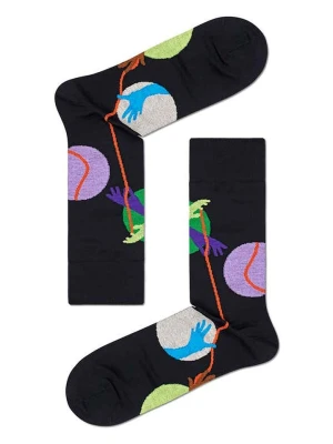 Happy Socks Skarpety "Puppet" w kolorze kremowo-lawendowo-czarnym rozmiar: 39-42