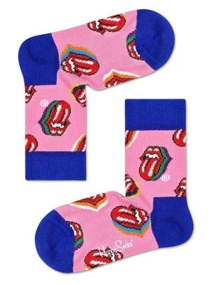 Happy Socks Skarpety "Rolling Stones Candy Kiss" w kolorze granatowo-jasnoróżowym rozmiar: 24-26