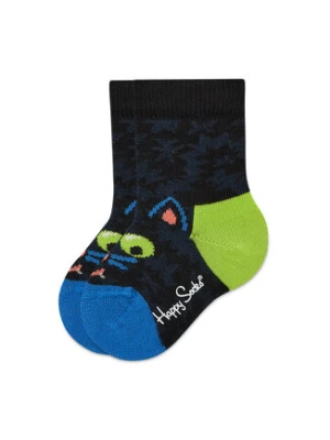 Happy Socks Skarpety Wysokie Dziecięce KCAT01-9300 Czarny