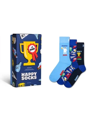 Happy Socks skarpety z bawełną 3-pack niebieski