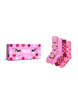 Happy Socks skarpety z bawełną 4-pack różowy