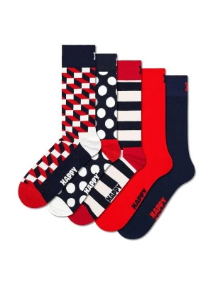 Happy Socks skarpety z bawełną 5-pack czerwony