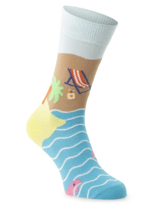 Happy Socks skarpety z drobnej dzianiny Kobiety,Mężczyźni beżowy|niebieski|wielokolorowy wzorzysty,