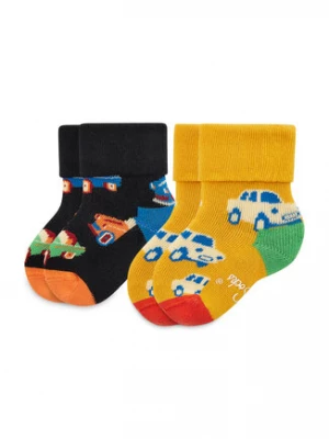 Happy Socks Zestaw 2 par wysokich skarpet dziecięcych KCAR45-9300 Kolorowy