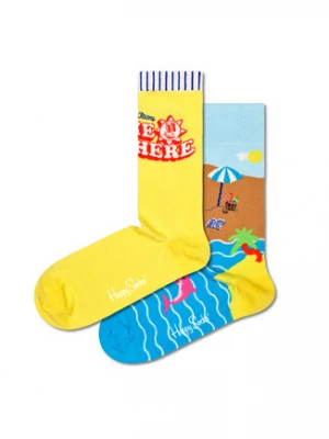 Happy Socks Zestaw 2 par wysokich skarpet unisex XWYW02-2200 Kolorowy