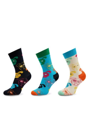 Happy Socks Zestaw 3 par wysokich skarpet unisex XDOG08-0150 Kolorowy