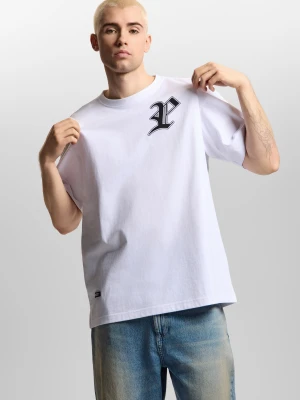 Harvard t-shirt oversize męski bawełniany biały Klasyk