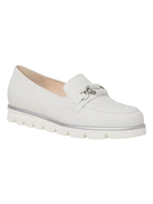 HASSIA Skórzane mokasyny "Pisa" w kolorze kremowym rozmiar: 38,5