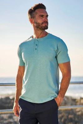 Hasst Henley męska koszulka kąpielowa UV - Turquoise Mountain Warehouse