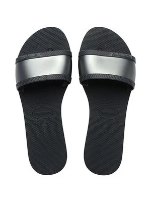 Havaianas japonki 4147238-0074P damskie kolor szary na płaskim obcasie