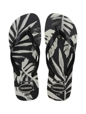 Havaianas japonki Aloha damskie kolor czarny na płaskim obcasie 4111355.7892