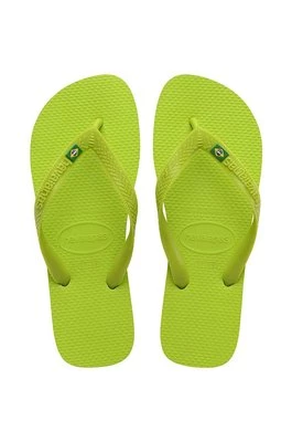 Havaianas japonki BRASIL damskie kolor zielony na płaskim obcasie 4000032.7344