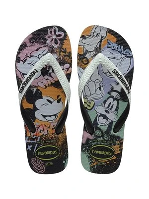 Havaianas japonki DISNEY STYLISH damskie kolor czarny na płaskim obcasie 4123500.4747