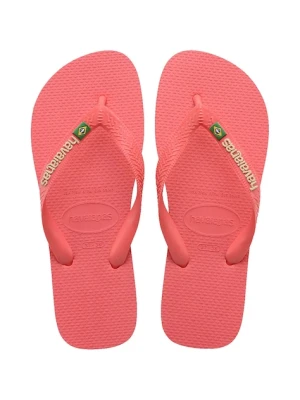 Havaianas japonki HAV. BRASIL LOGO TROPICAL damskie kolor pomarańczowy 4110850.9260