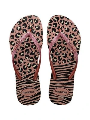 Havaianas japonki SLIM ANIMALS damskie kolor czarny na płaskim obcasie 4147964.1924