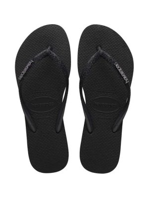 Havaianas japonki SLIM GLITTER II damskie kolor czarny na płaskim obcasie 4146975.1069