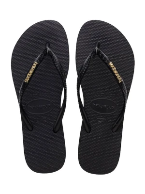 Havaianas Japonki SLIM LOGO damskie kolor czarny na płaskim obcasie 4119875.1924