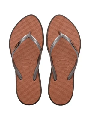 Havaianas japonki SLIM POINT damskie kolor brązowy 4149584.0727
