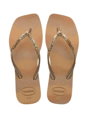 Havaianas japonki SLIM SQUARE GLITTER damskie kolor złoty 4149417.0570