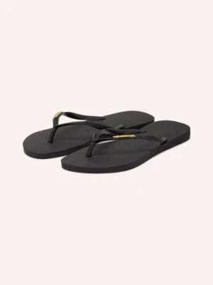 Havaianas Klapki Slim Logo Metallic schwarz