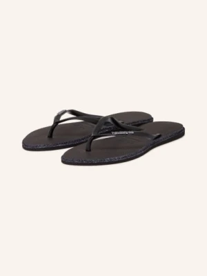 Havaianas Klapki Slim Point Glitter schwarz