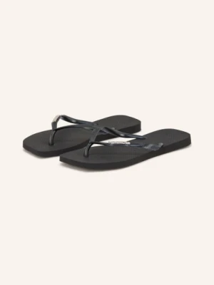 Havaianas Klapki Slim Square Logo Metallic schwarz