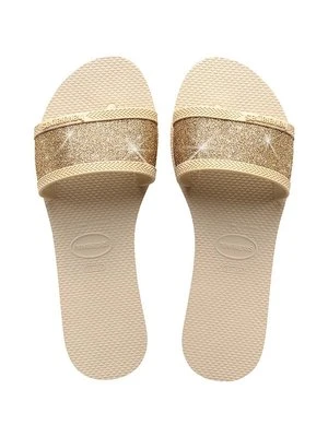 Havaianas klapki YOU ANGRA GLITTER damskie kolor beżowy 4148294.0121