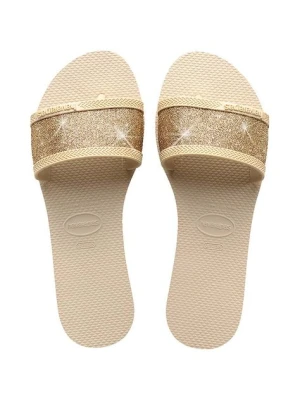 Havaianas klapki YOU ANGRA GLITTER damskie kolor beżowy 4148294.0121