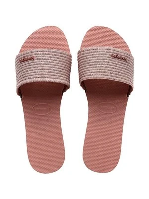 Havaianas klapki YOU MALTA METALLIC damskie kolor różowy 4147312.3544