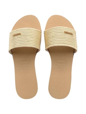 Havaianas klapki YOU MALTA METALLIC damskie kolor złoty 4147312.0570