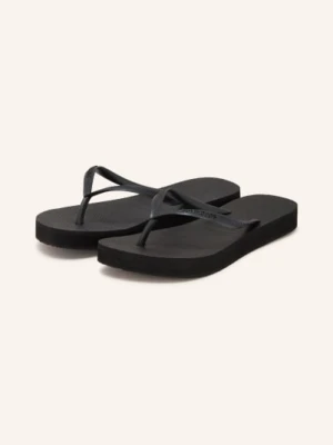 Havaianas Klapki Z Przegrodą Między Palcami Slim schwarz CZARNY