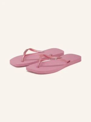 Havaianas Klapki Z Przegrodą Między Palcami Slim Square Logo Metallic rosa