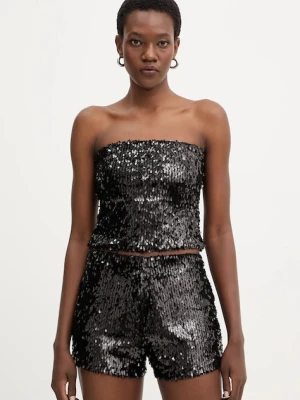 Haveone bluzka damska kolor czarny gładka RMA-P054