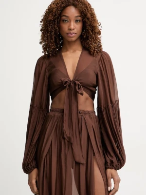 Haveone bluzka damska z dodatkiem jedwabiu