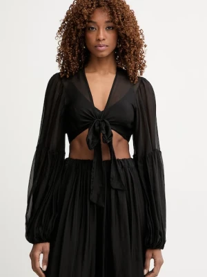 Haveone bluzka damska z dodatkiem jedwabiu