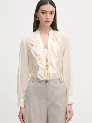 Haveone bluzka z falbanką damska z lyocellem