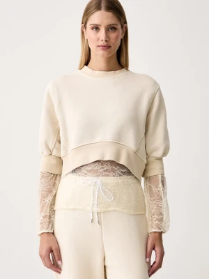 Haveone bluza damska bawełniana beżowy