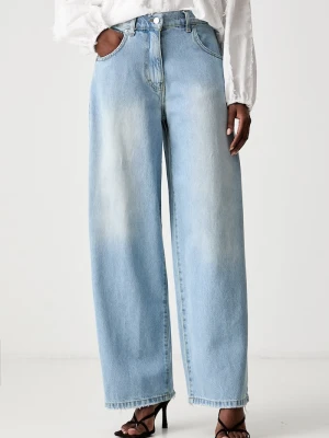 Haveone jeansy relaxed fit damskie niebieski