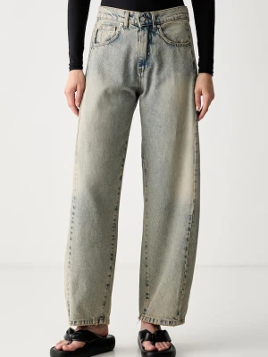 Haveone jeansy relaxed fit damskie niebieski