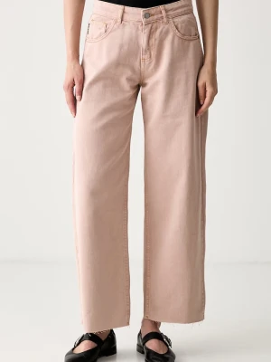 Haveone jeansy relaxed fit damskie różowy