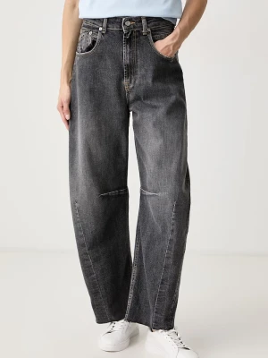 Haveone jeansy relaxed fit damskie szary